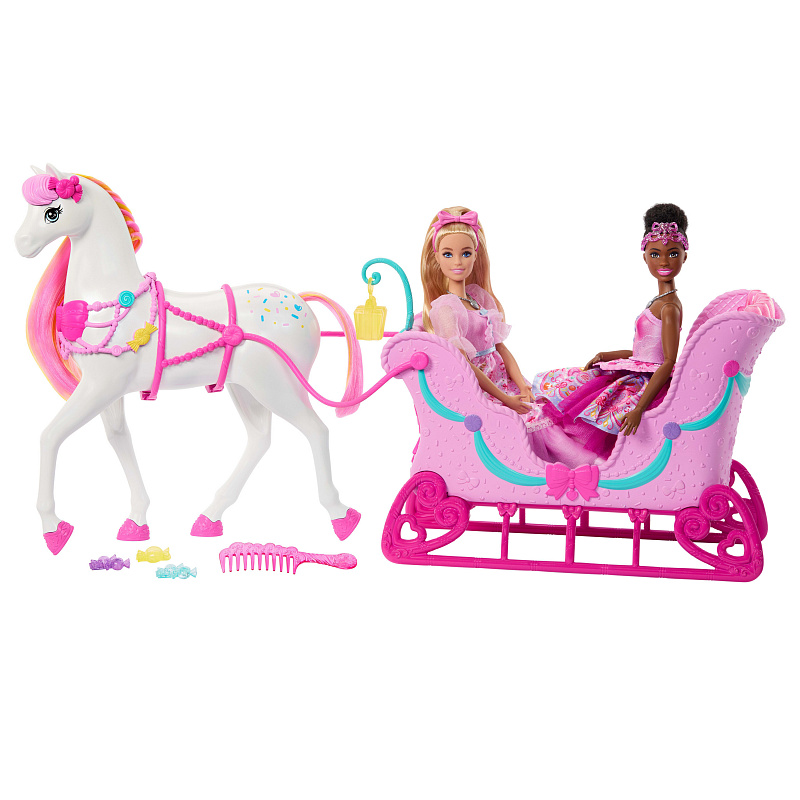 Barbie Hrestač sani s konjem JNH63