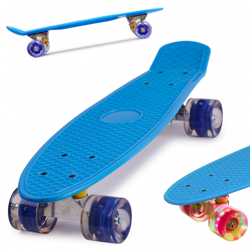 Aga Frisbee rolka za skateboard LED modra
