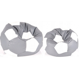 Aga Sedežna vreča BALL XXXL Bela - Siva + podnožnik