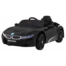 BMW I8 Lift Battery Car Črna + daljinski upravljalnik + počasen zagon + 3-točkovni pasovi + MP3 USB + LED dioda