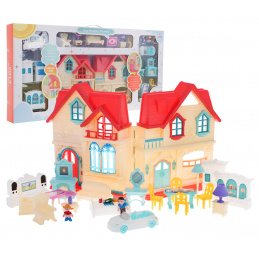 Raztegljiva vila s 3 figuricami za otroke 3+ Dodatki + zvoki + luči + pohištvo + nalepke