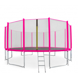 Aga SPORT PRO Trampolin 500 cm Pink + zaščitna mreža + lestev + žep za obutev