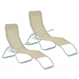 Aga 2x Vrtni ležalnik SIESTA Bež