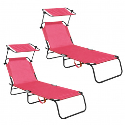 Aga 2x Vrtni ležalnik z nadstreškom Roza Aga 2x Vrtni ležalnik z nadstreškom Roza