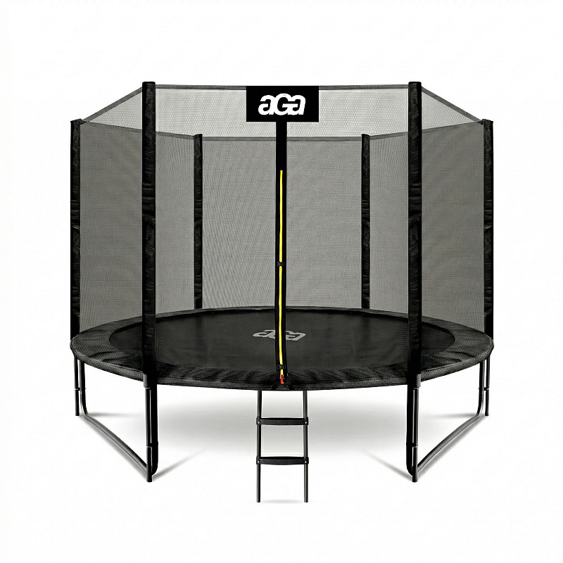 Aga SPORT PRO Trampolin 305 cm Črna + zaščitna mreža + lestev