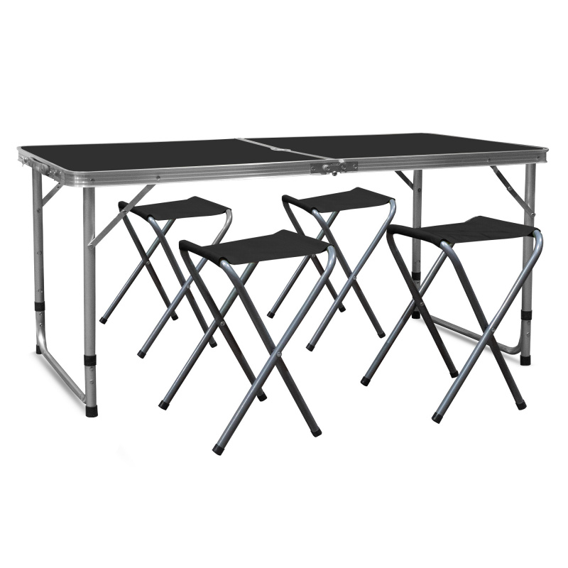 Aga Kamping zložljiv set Črn
