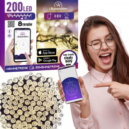 200 LED LUČI BELE BARVE - NADZOR S TELEFONOM