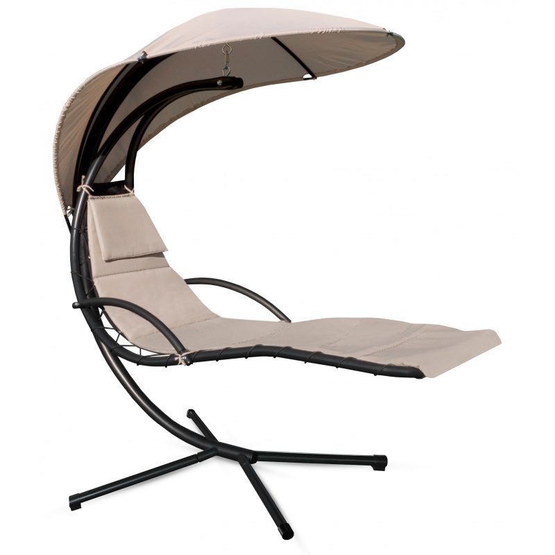 Aga Viseča vrtna postelja s streho Bež