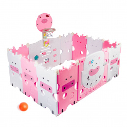 Aga4Kids Otroška plastična ograja 118x150x64 cm Roza