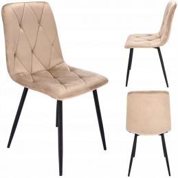 Oblazinjeni velur stol PIADO v bež barvi