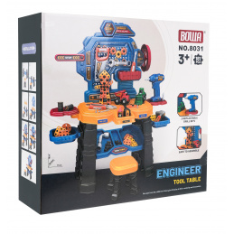 Delavnica z orodjem za otroke 3+ Komplet za mojstre 184 kos. + Interaktivni izvijač + dodatki