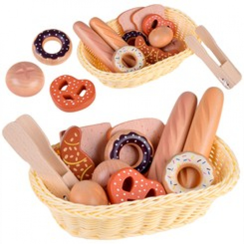 Košara za kruh z lesenim pecivom ZA4134