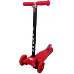 R-Sport Otroški trikolesni skiro H1 Rdeč z LED kolesi