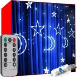 Svetlobna zavesa 138 LED USB hladno bela KS19756