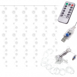 Aga LED Svetlobna zavesa 3x3m 300 LED Hladno bela