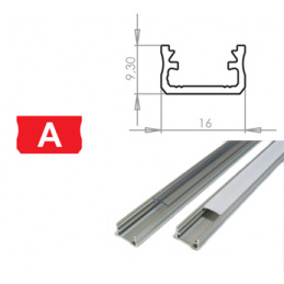 Aluminijasti profil za LED trakove A Površinski 1m