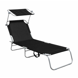 Linder Exclusiv Vrtni ležalnik s streho Črna