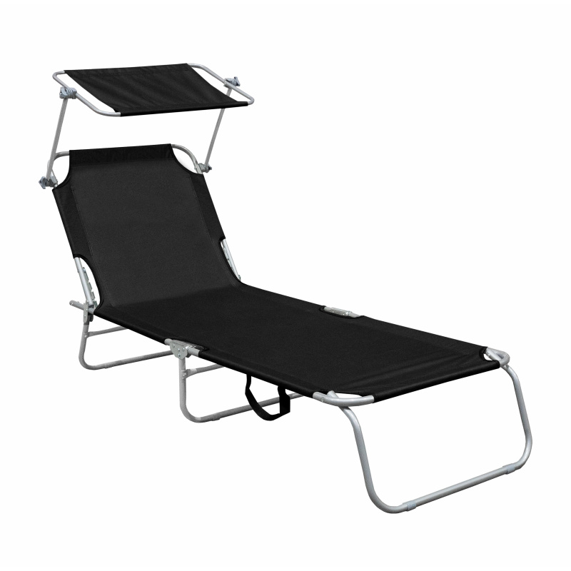 Linder Exclusiv Vrtni ležalnik s streho Črna