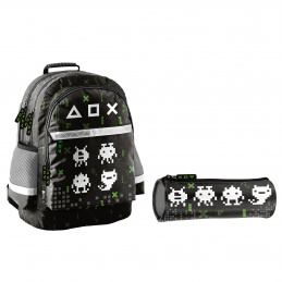 Paso Šolski komplet trikomorni nahrbtnik + peresnica Game