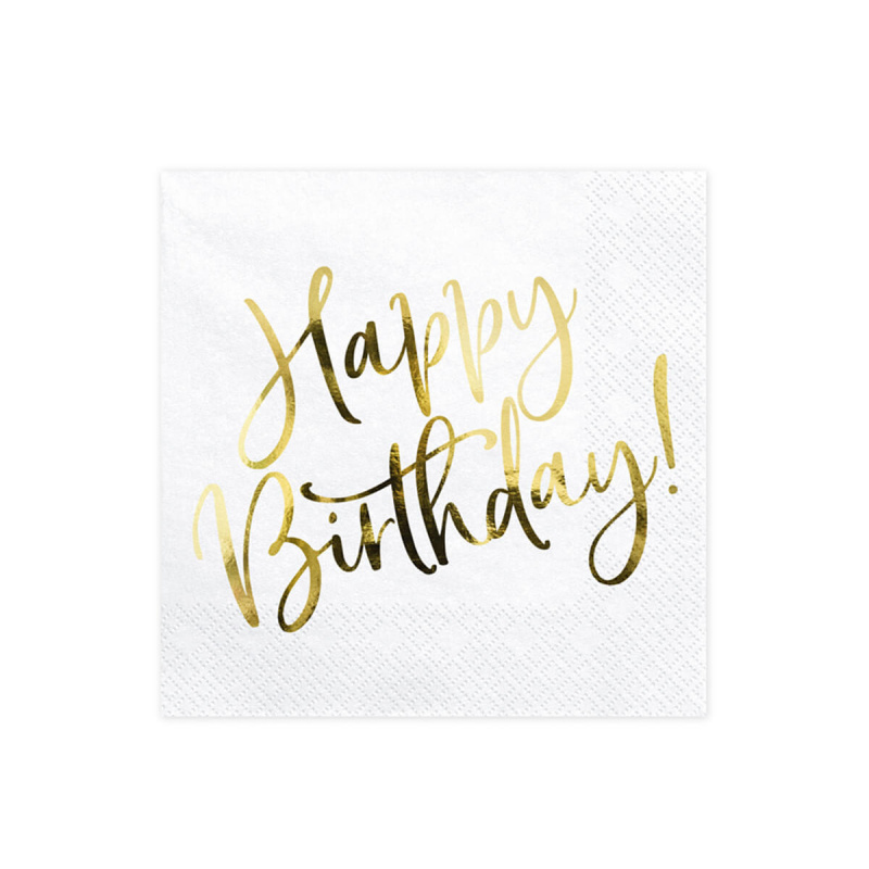 Aga4Kids Papirnati prtički Happy Birthday 33x33 cm 20 kosov