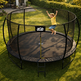Aga SPORT EXCLUSIVE Trampolin 430 cm Črna + zaščitna mreža + lestev - II. KAKOVOST