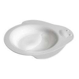 Globok krožnik Penguin 4m+ POUPY Beli