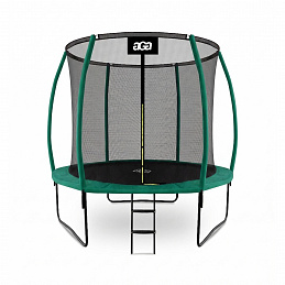 Aga SPORT EXCLUSIVE Trampolin 250 cm temno zelena + zaščitna mreža + lestev - II. KAKOVOST