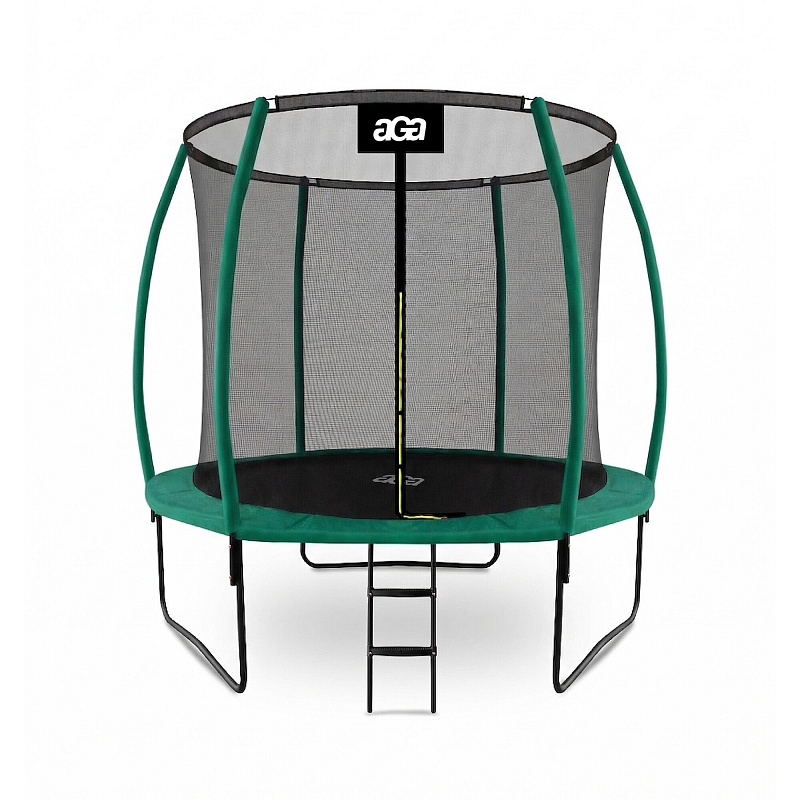 Aga SPORT EXCLUSIVE Trampolin 250 cm temno zelena + zaščitna mreža + lestev - II. KAKOVOST