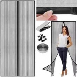 Komarnik za vrata z magneti HQ 100x210 cm črna Malatec 18602