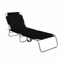 Aga Vrtni nastavljiv ležalnik Črn