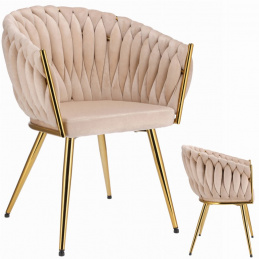 Stol MOLTO bež oblazinjen zlate noge