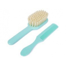 Otroška krtača in glavnik za lase 0m+ POUPY Turkizna