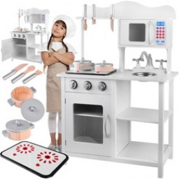 Lesena kuhinja za otroke ZA4127 Bela