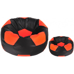 Aga Sedežna vreča BALL XXXL Oranžna - Črna + podnožnik - ISKANJE