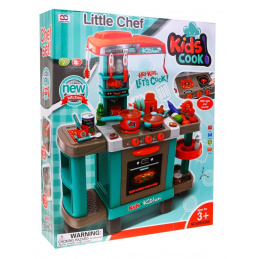 Velika kuhinja za otroke 3+ Interaktivni gorilniki Luči Zvoki + Lonci + Figurice hrane