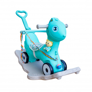 Aga4Kids Plastični gugalni konjiček 2v1 DS3803 Modri