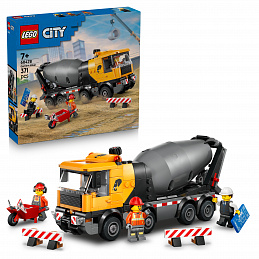 LEGO® City Tovornjak z mešalnikom betona, konstrukcijska igrača za otroke 60478