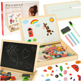 Aga Lesena večnamenska magnetna tabla s sestavljankami