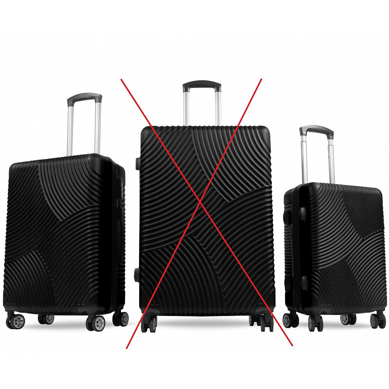 Aga Travel Komplet potovalnih kovčkov, vel. M + S Črna 6CZ030 - II. KAKOVOST