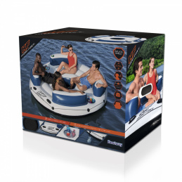 BESTWAY Lazy Dayz Napihljiv plavalni otok za 4 osebe 239x63,5 + mrežasto dno + 4 napihljive opore + 2 črna potnika