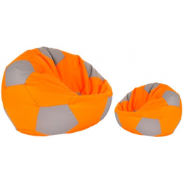 Aga Sedežna vreča BALL XXXL Siva - Oranžna + podnožnik