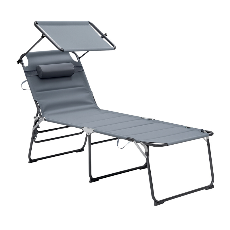 Aga Vrtni ležalnik XXL s streho Siva 2DAZ626 - II. Kakovost