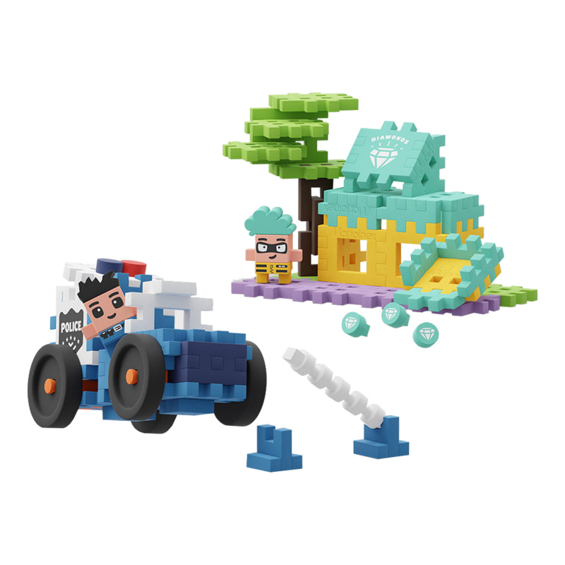 Marioinex MINI WAFFLE Policijski avto in zlatarna 80 kosov