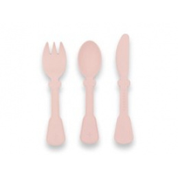 Komplet otroških jedilnih priborov iz bioplastike BAMBOOM Roza