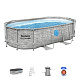 BESTWAY Power Steel Swim Vista bazen z oknom 427x250x100 14x8FT 7v1