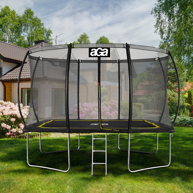 Aga pravokotni trampolin 244x335 cm črna/rumena - II. KAKOVOST