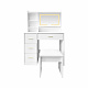 Aga Toaletna mizica z ogledalom in LED-osvetlitvijo + tabure MRDT30 bela