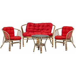 Aga Ratanova garnitura BAHAMA Grey Dark Red