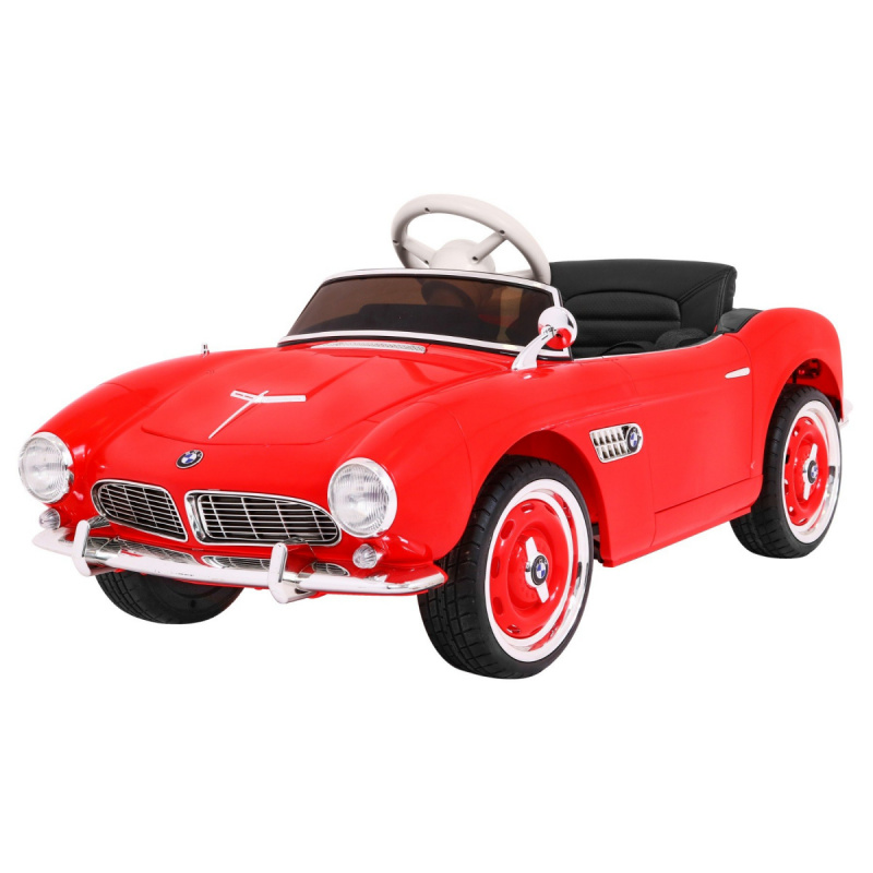BMW 507 Retro otroški električni avto rdeč + LED avdio + daljinski upravljalnik + eko usnje + EVA + počasen zagon