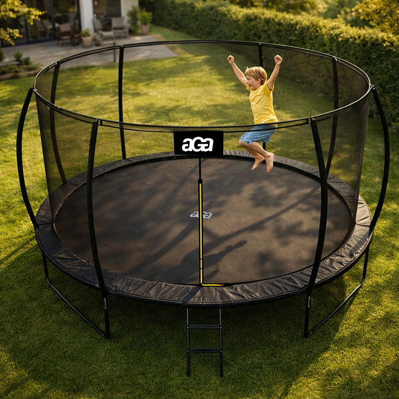 Aga SPORT EXCLUSIVE Trampolin 366 cm črna + zaščitna mreža + lestev - II. KAKOVOST
